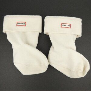 Hunter Boot Socks Womens Large Size 8-10 (Mens 7-9) Cream Original Short Logo